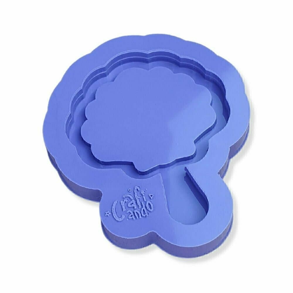 Molde de Silicone Para Resina Epóxi Mini Espelho Concha