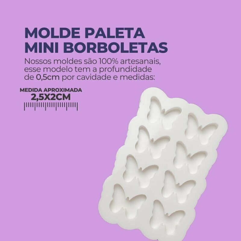 Molde de Silicone Para Resina Epóxi Paleta Mini Borboletas - Image 2