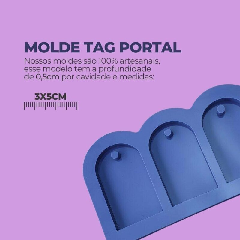 Molde de Silicone Para Resina Epóxi Chaveiro Tag Portal - Image 2