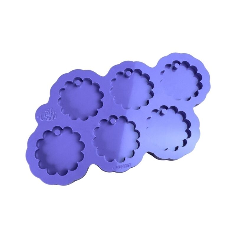 Molde de Silicone Para Resina Epóxi Chaveiro Flor Margarida 6cav