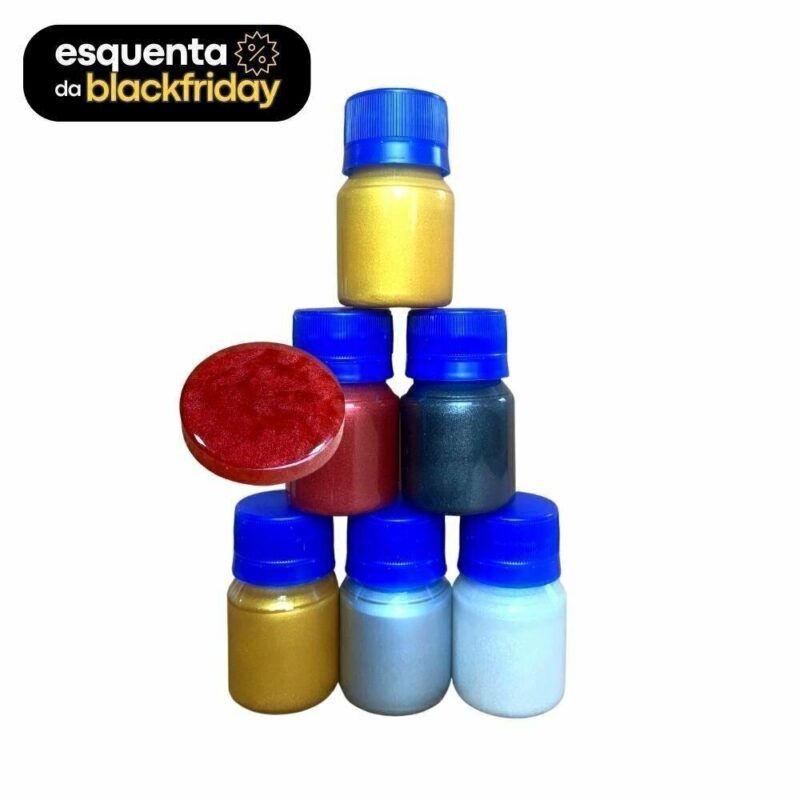 Kit 6 Cores Pigmentos Pasta Metálico 30g