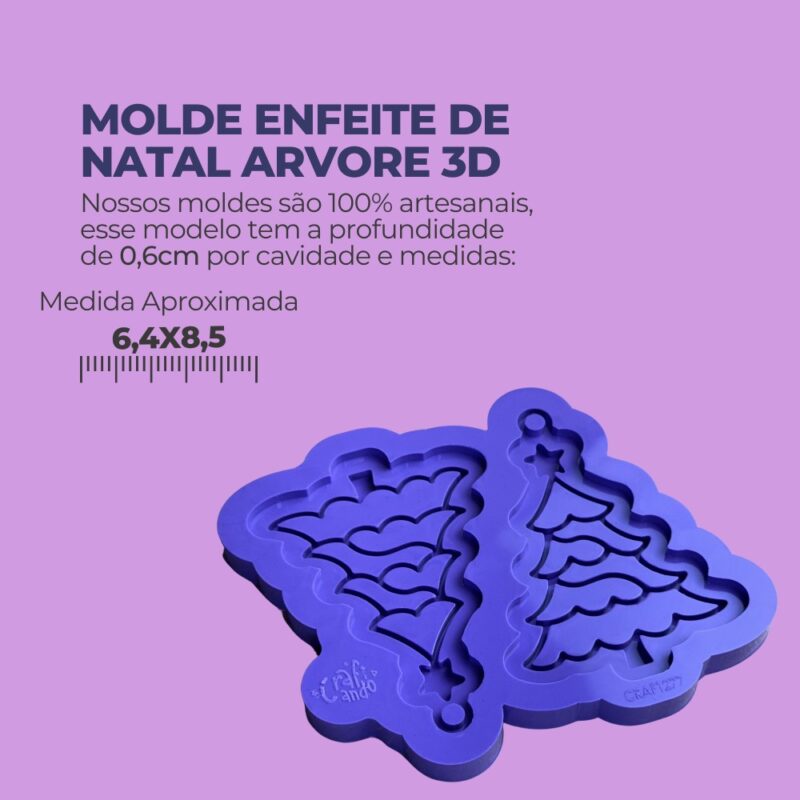 Molde de Silicone Para Resina Epóxi Enfeite de Natal Arvore 3D - Image 2