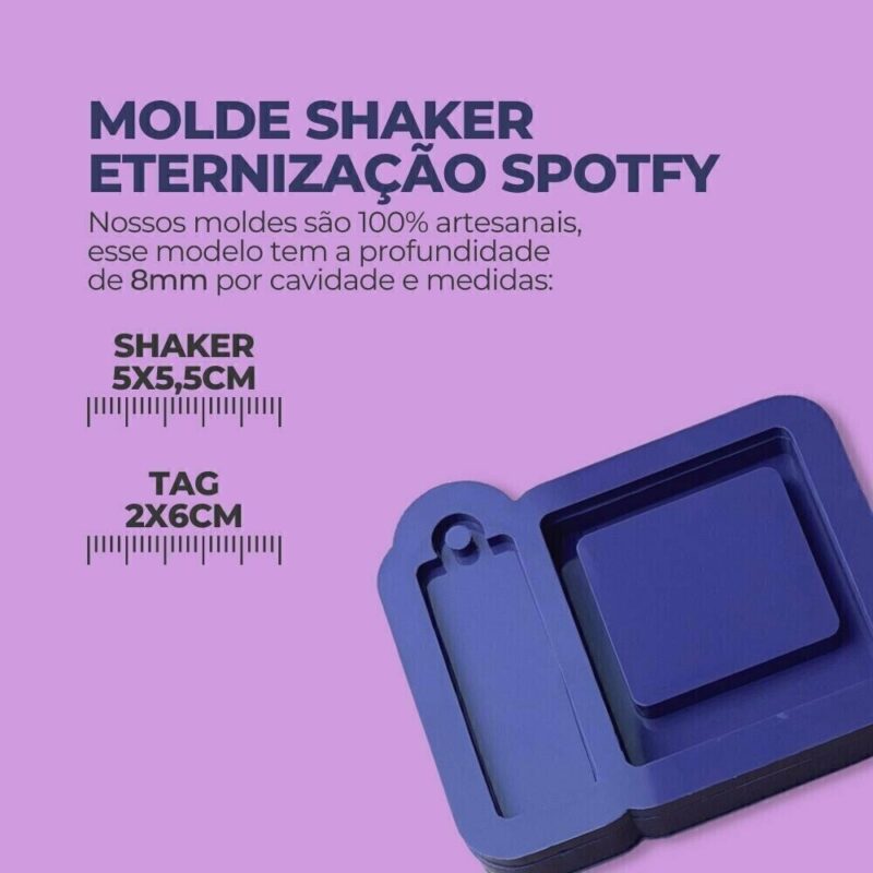 Molde de Silicone Para Resina Epóxi Eternização Spotify Shaker - Image 2