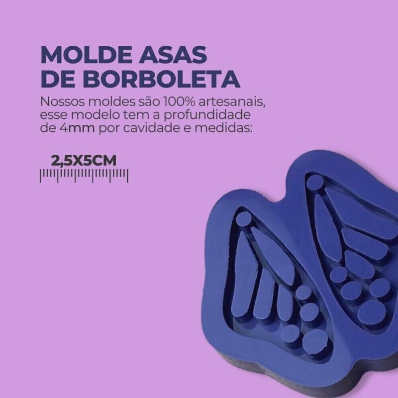 Molde de Silicone Para Resina Epóxi Pingentes Brincos Asas de Borboleta - Image 2