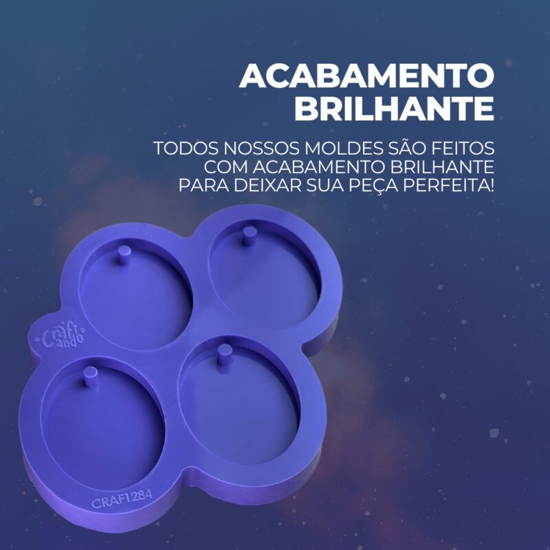 Molde de Silicone Para Resina Epóxi Oval Com Furo 3,7cm X 5cm - Image 3