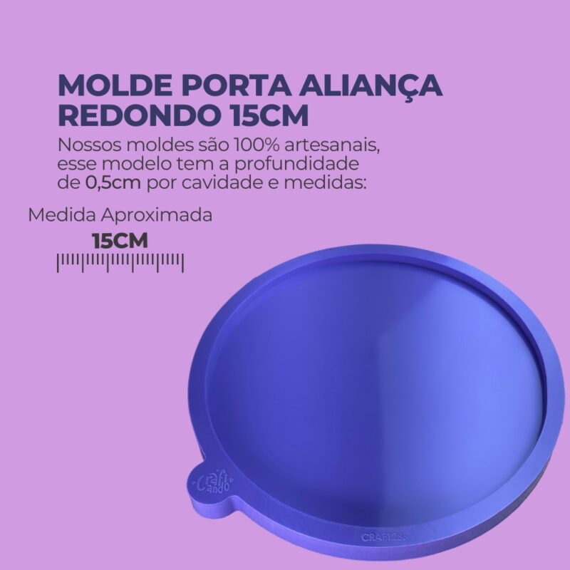 Molde de Silicone Para Resina Epóxi Porta Aliança Redondo 15cm - Image 2